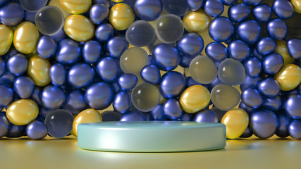 Beautiful background with beads, particles and simulation. 3d illustration, 3d rendering.