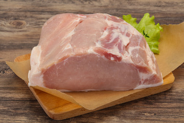 Raw pork meat piece for cooking