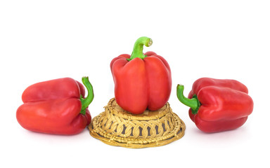 Red peppers on a white background