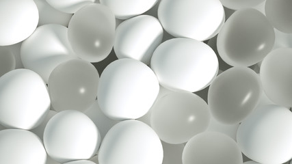 Beautiful background with beads, particles and simulation. 3d illustration, 3d rendering.