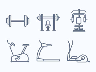 Gym equipment line icon