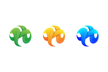 Single color gradient Modern twisted  Letter H logo. Alphabet logo template,  vector design.  Initial Letter For Your Company Name, Ready For Use, Modern Initial Logo - Vector