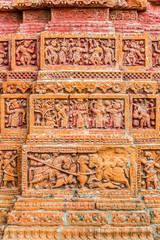 View at the Decoration of Pancharatna Gobinda Mandir Temple in Puthia,Bangladesh