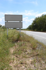 Empty Traffic sign on countryside road.