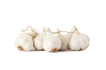 fresh garlic isolated on white