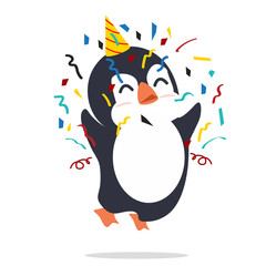 Cute  Penguin with party hat