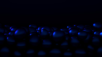 Beautiful background with beads, particles and simulation. 3d illustration, 3d rendering.