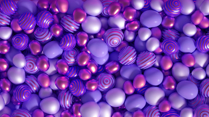 Beautiful background with beads, particles and simulation. 3d illustration, 3d rendering.