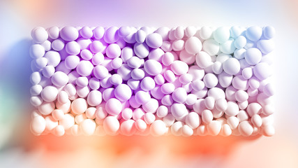 Beautiful background with beads, particles and simulation. 3d illustration, 3d rendering.
