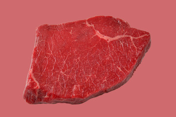 Beef steak isolated on white background.