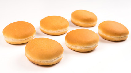Burger bread isolated on white background.