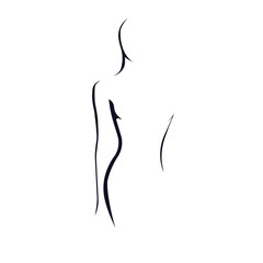 Female figure. Silhouette of a woman. Vector illustration