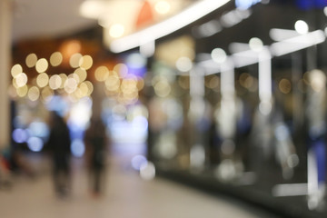 Abstract blur interior background or defocused shopping mall of department store.