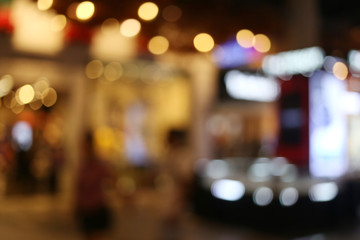 Abstract blur interior background or defocused shopping mall of department store.