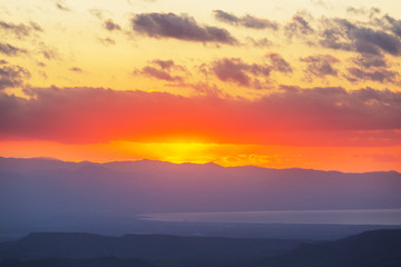 Fototapeta na wymiar Mountains in Cyprus at sunset