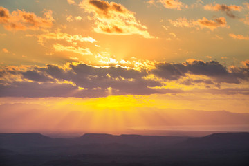 Mountains in Cyprus at sunset