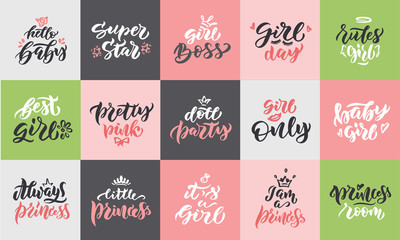Always princess vector illustration. Creative lettering, logos set, stamps, emblems, labels, badges, slogans, phrases for social media