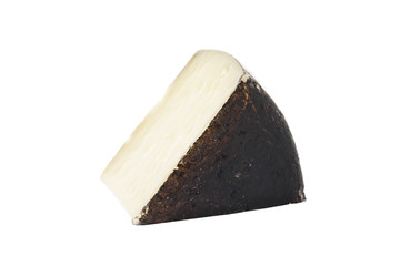 a piece of goat cheese isolated on white