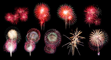 Variety of colors Mix Fireworks or firecracker Collections.