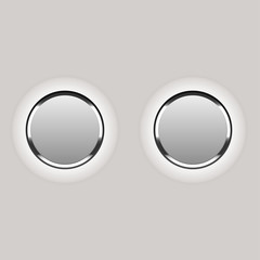 Modern Chrome Button for Web Design On a gray background, vector illustration
