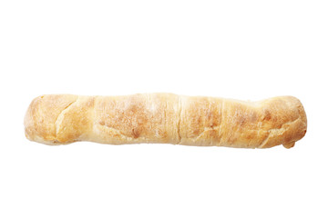 Fresh french baguette isolated on a white background