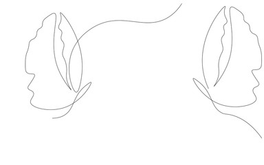 Butterfly, one line drawing vector illustration