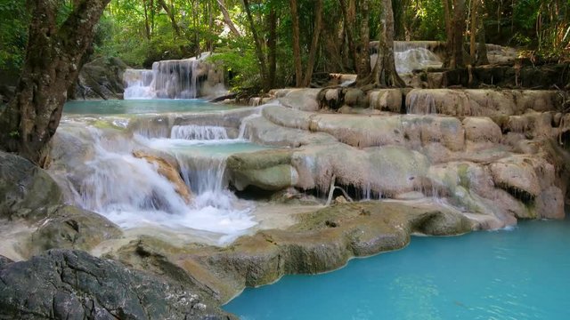 Erawan Waterfall (dolly shot), Kanchanaburi, Thailand