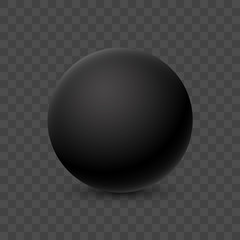 Fototapeta na wymiar Black Smooth Round 3d Sphere