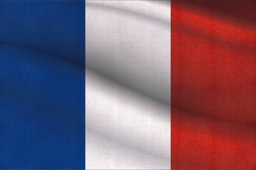 Fabric Textured French Flag Illustration