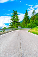 Mountain road curve in Italian Dolomites Alps