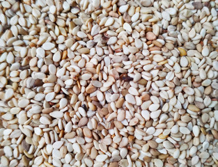 Photography of sesame seeds pattern for food background