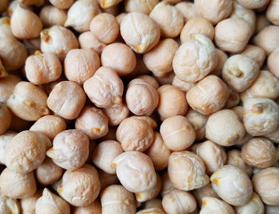Photography of chickpea seeds pattern for food background