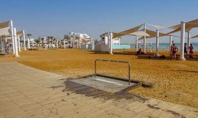Fototapeta na wymiar En Bokek is a popular resort on the Dead sea, Israel