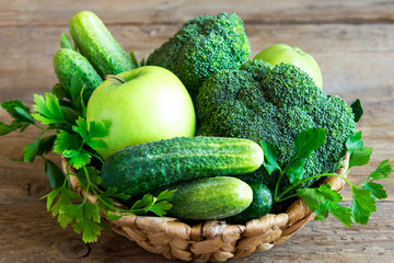 Green Vegetables and Fruits
