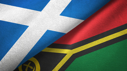 Scotland and Vanuatu two flags textile cloth, fabric texture
