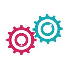 Gender symbols. Designation of man and woman. The relationship between men and women. Concept. Vector image isolated on a white background.