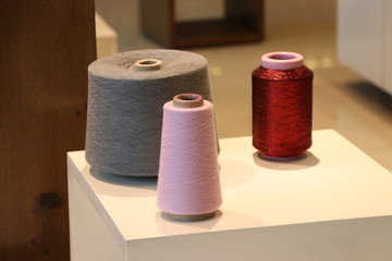 spools of thread isolated on white background