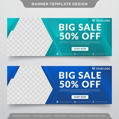 Obraz premium set of sale banner template with abstract style and modern layout