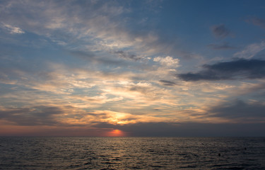 Beautiful sunset on the sea perfect background