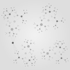 Vector molecule atom science gray on gray background