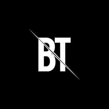 BT logo monogram with slash style design template