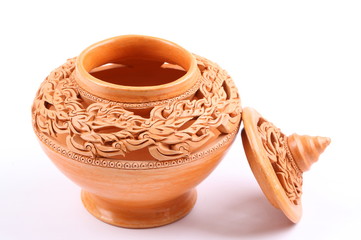 Thai Earthenware on white background.