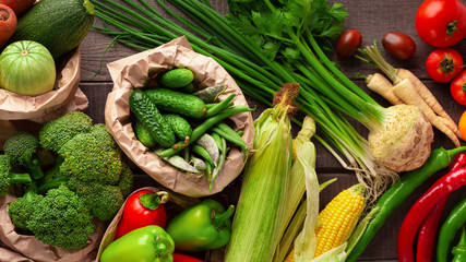 Fresh vegetables from market for healthy nutrition