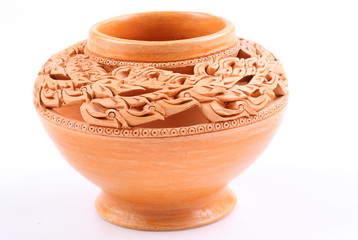 Thai Earthenware on white background.