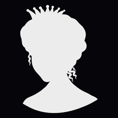 head of a beautiful princess on a black background