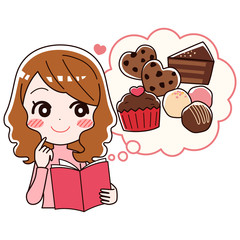 手作りお菓子を考える女性　アラサー