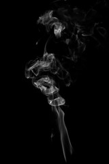 Abstract white smoke  on black background. smoke  on black background