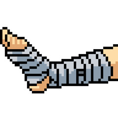 vector pixel art injury leg