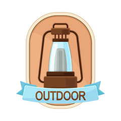 Exploration and Camping Label Vector Design Isolated on White Background