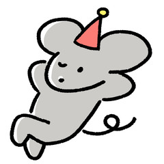 ねずみ　子年　年賀　素材　動物　パーティー